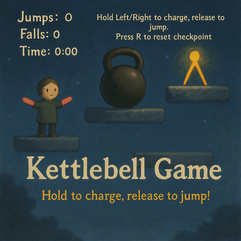 Kettlebell Game image with platforms and jumping character